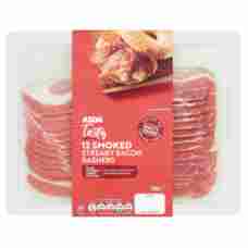 ASDA 12 Tasty Smoked Streaky Bacon Rashers Nitrate Free200g