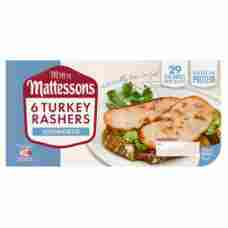 Mattessons 6 Turkey Rashers Unsmoked 150g