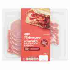 ASDA Flavoursome 6 Smoked Back Bacon Rashers Nitrate Free 240g