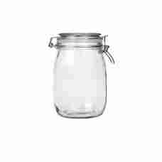 George Home Clear Glass Clip Lid Canister