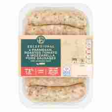 Exceptional by ASDA 6 Parmesan Roasted Tomato & Mozzarella Pork Sausages 340g