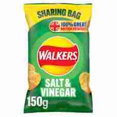 Walkers Salt & Vinegar Sharing Crisps 150g