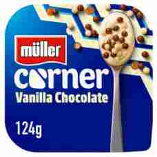 Muller Corner Vanilla Yogurt with Chocolate Balls 124g