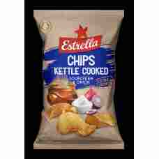 Estrella - Kettle Potato Crisps Sour Cream and Onion 120g