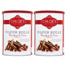 Chloes Hazelnut & Cocoa Wafer Rolls, 2 x 400g (800g)