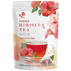 Vonbee Hibiscus Pyramid Tea Bags, 60 Pack