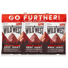 Wild West Beef Jerky, 3 x 100g