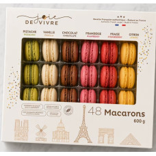 Joie De Vivre Macarons, Pack of 48 (6 tastes x 8pc each)