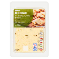 ASDA British Cheddar Cheese With Pickled Onions & Chives 200g