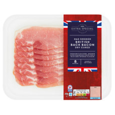 ASDA Extra Special Oak Smoked Back Bacon Dry Cured 8 Rashers