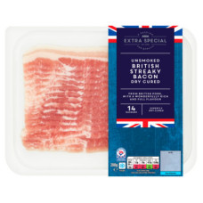 ASDA Extra Special 14 Unsmoked Streaky Bacon Dry Cured Rashers