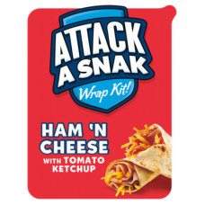 Attack A Snak Ham 'n Cheese Wrap Kit with Tomato Ketchup