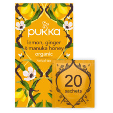 Pukka Organic Lemon, Ginger & Manuka Honey 20 Herbal Tea Sachets