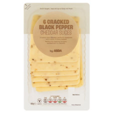 ASDA 6 Cracked Black Pepper Cheddar Cheese Slices