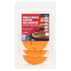 ASDA Chilli & Maple Flavour Red Leicester Burger Melts 100g