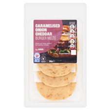 ASDA Caramelised Onion Cheddar Burger Melts 100g