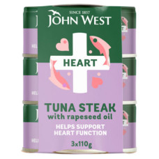 John West HEART No Drain Tuna Steak with Rapeseed Oil
