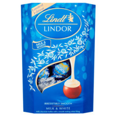 Lindt LINDOR Milk & White Chocolate Truffles Box 200g