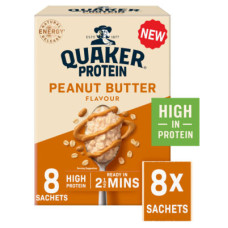 Quaker High in Protein Peanut Butter Porridge Sachets 8x43g
