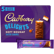 Cadbury Delights Soft Nougat Salted Caramel Bars 5 x 22g