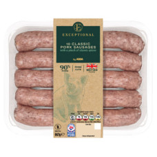 Exceptional by ASDA 10 Classic Pork Sausages 667g