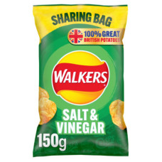 Walkers Salt & Vinegar Sharing Crisps 150g