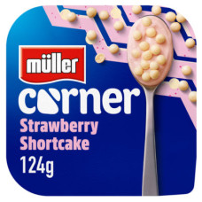 Muller Corner Strawberry Yogurt with White Chocolate Shortcake Balls 124g