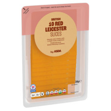 ASDA British 10 Red Leicester Cheese Slices 250g