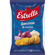 Estrella - Sour Cream and Onion Flavour Crisps 130g