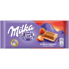 Milka - Milk Chocolate with Strawberry and Yogurt Filling 100g