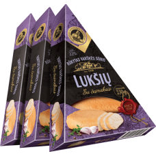 Luksiu Pienine - Luksiu Smoked Curd Cheese with Garlic 230g