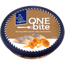 One Bite - Herring Fillet Pieces in Oil with Chanterelle 210g