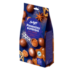 Selga - Piparkukas Christmas Gingerbread Balls in Milk Chocolate 150g