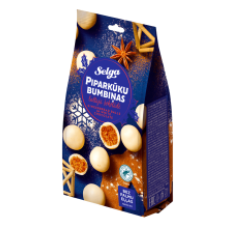 Selga - Piparkukas Christmas Gingerbread Balls in White Chocolate 150g