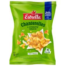 Estrella - Flat Cut Potato Chips with Taste of Chanterelles and Cheese Sauce 170g