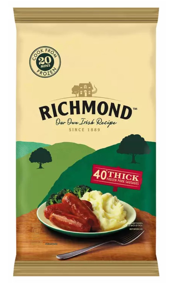 Richmond Thick Pork Sausages 40 Pack/1.7kg  FROZEN