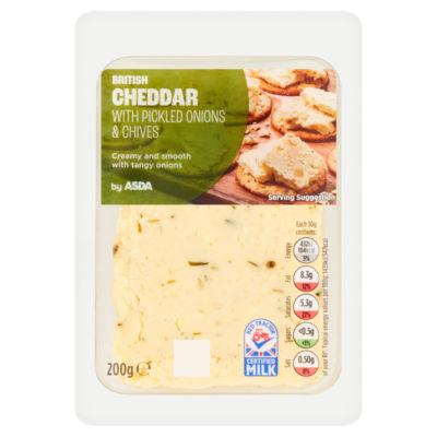 ASDA British Cheddar Cheese With Pickled Onions & Chives 200g