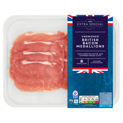 ASDA Extra Special 8 Unsmoked British Bacon Medallions