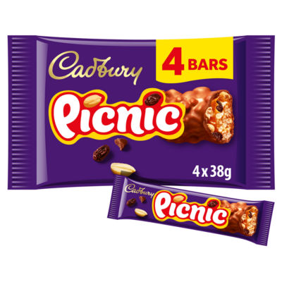 Cadbury Picnic Chocolate Bar 4 Pack 4x38g
