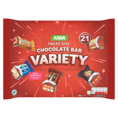 ASDA Treat Size Chocolate Bar Variety 21 Pack 344g