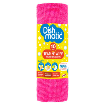Dishmatic 10 Tear N' Wipe Microfibre Cloths
