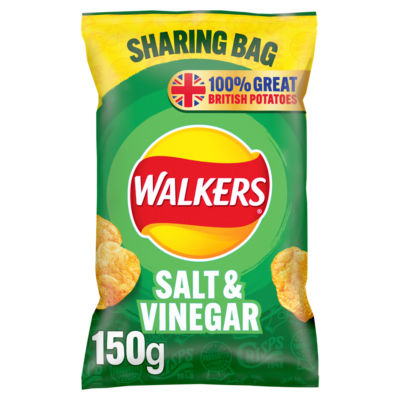 Walkers Salt & Vinegar Sharing Crisps 150g