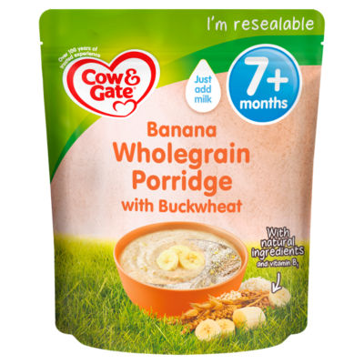 Cow & Gate Banana Wholegrain Porridge Baby Cereal 7+ Months