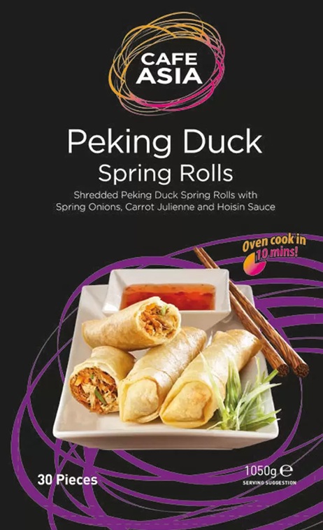 CAFÉ ASIA Peking Duck Spring Rolls 30 Pack x 35g (1.05 kg)  FROZEN