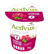 Kauno Grudai - Activus Oatmeal Porridge with Raspberries 70g