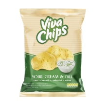Viva - Sour Cream & Dill Flavour Crisps / Viva Chips Smantana & Marar 100g