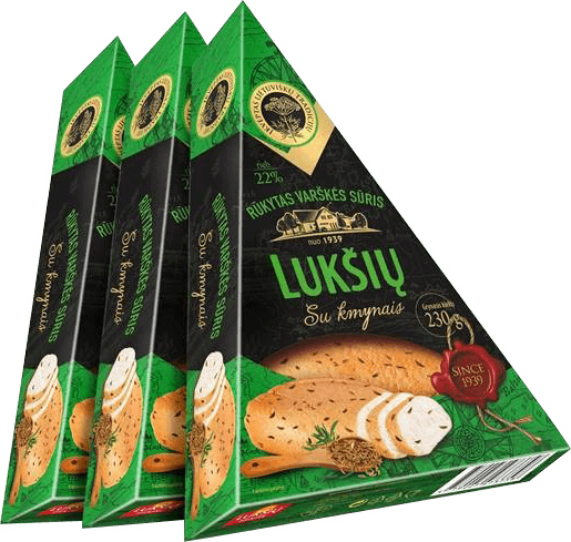 Luksiu Pienine - Luksiu Smoked Curd Cheese with Caraway 230g
