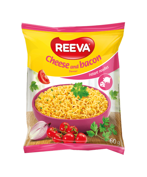 Reeva - Instant Noodles with Cheese and Bacon Flavour in Pack 60g