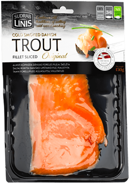 Sudrablinis - Cold Smoked Trout Sliced 150g