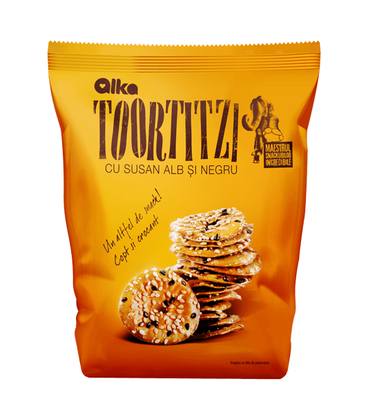 Alka - Toortitzi Squeezed Pretzel Chips with Black and White Sesame 180g